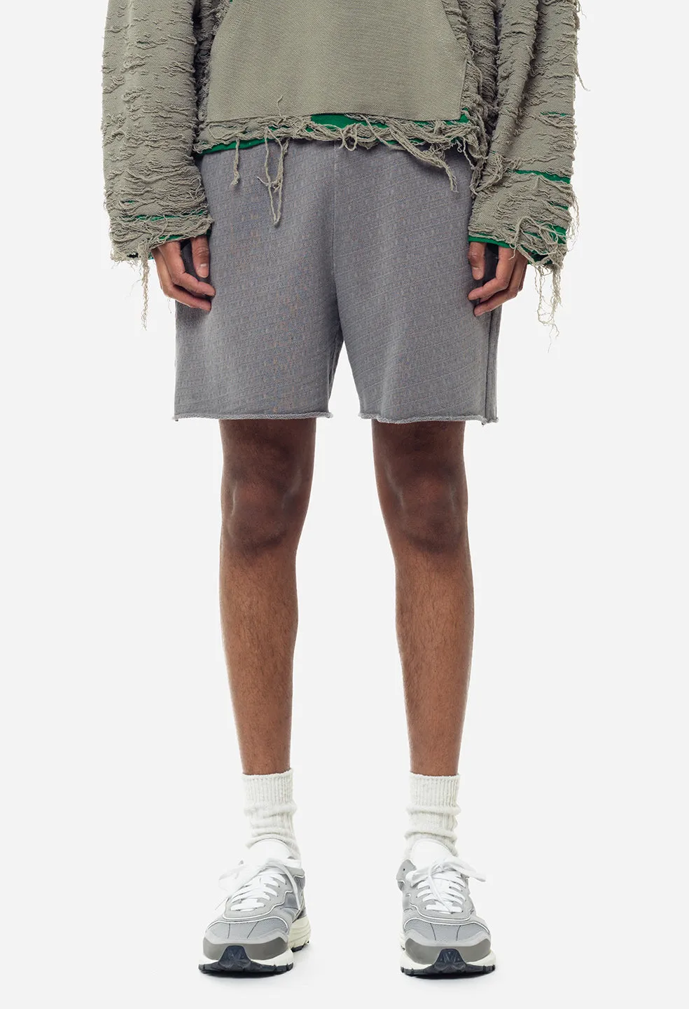 Raw Edge Jacquard Shorts / Dusk