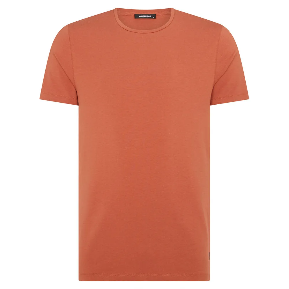 Remus Uomo Stretch Cotton Tee - Terracotta