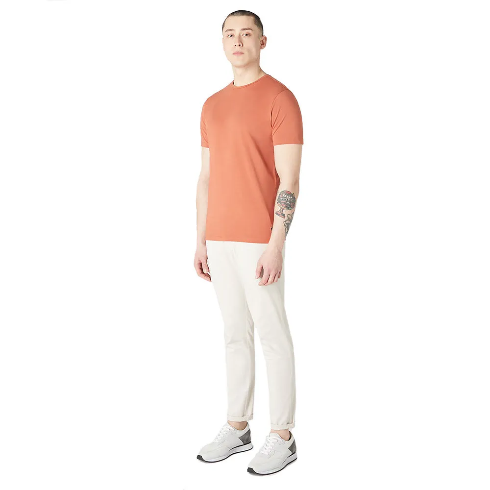 Remus Uomo Stretch Cotton Tee - Terracotta