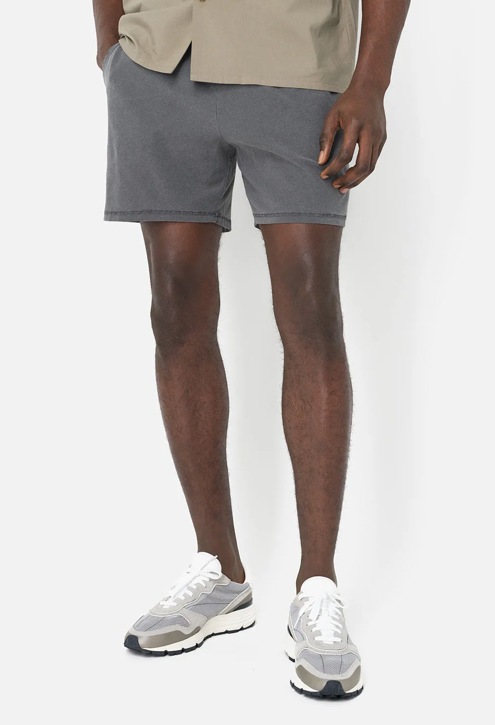 Reversed Jersey Shorts / Washed Black