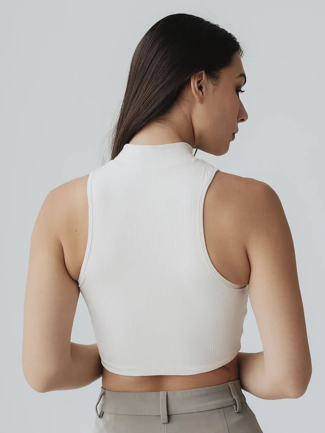 Ribbed Mock Neck Brami (Crop)