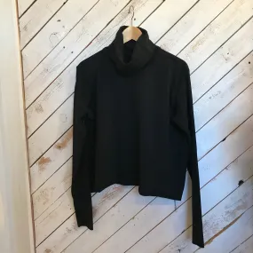 SALE Boxy Crop Turtleneck | Black