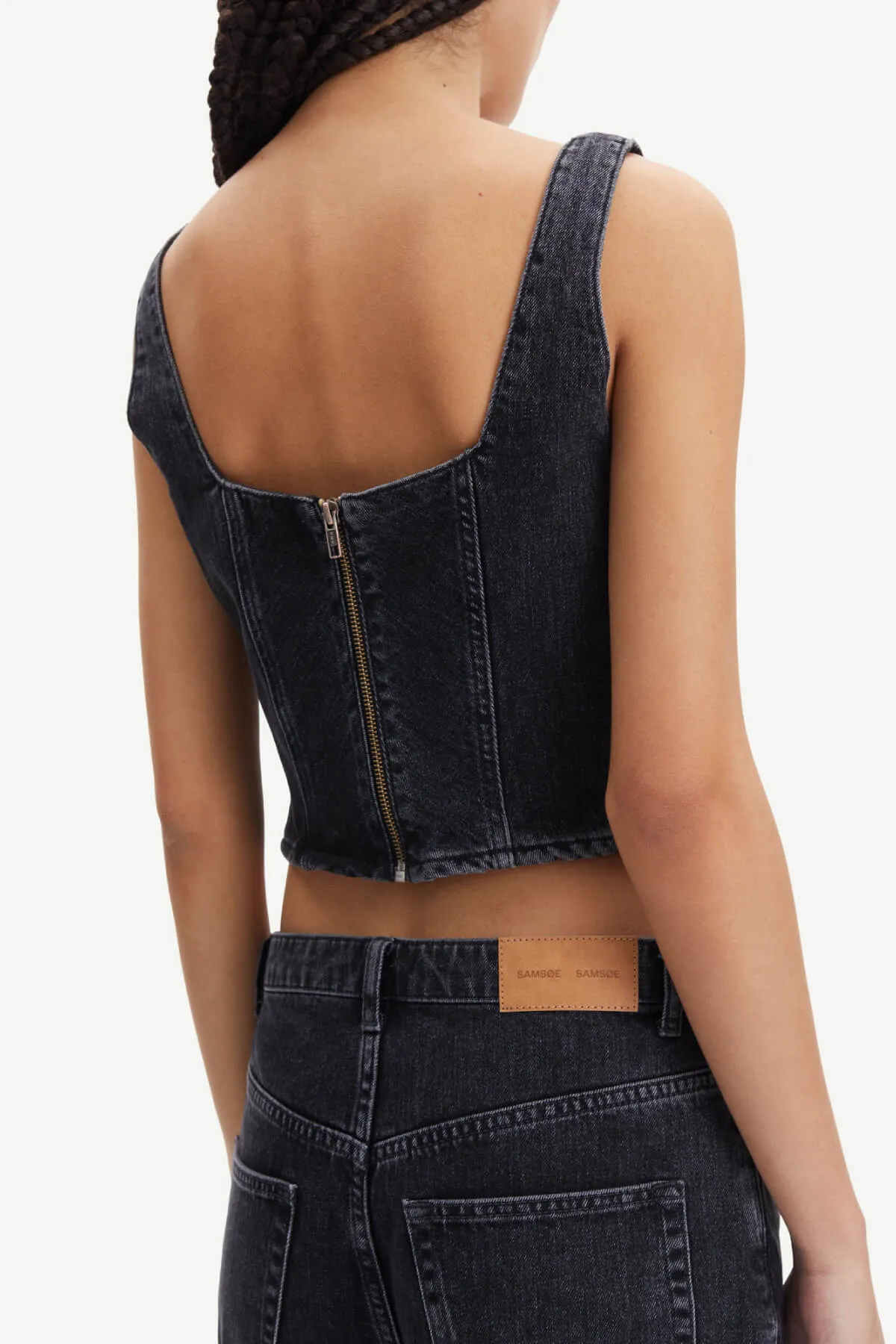 Samse Samse Casja Denim Top - Black Blizzard