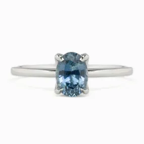 Sara Ring 1.06ct Blue Montana Sapphire, 14K White Gold (One of a kind)