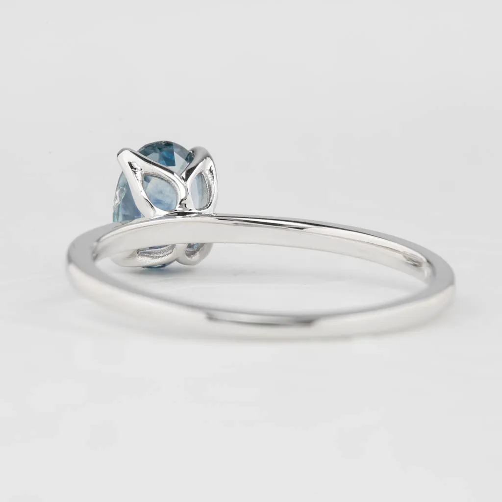 Sara Ring 1.06ct Blue Montana Sapphire, 14K White Gold (One of a kind)