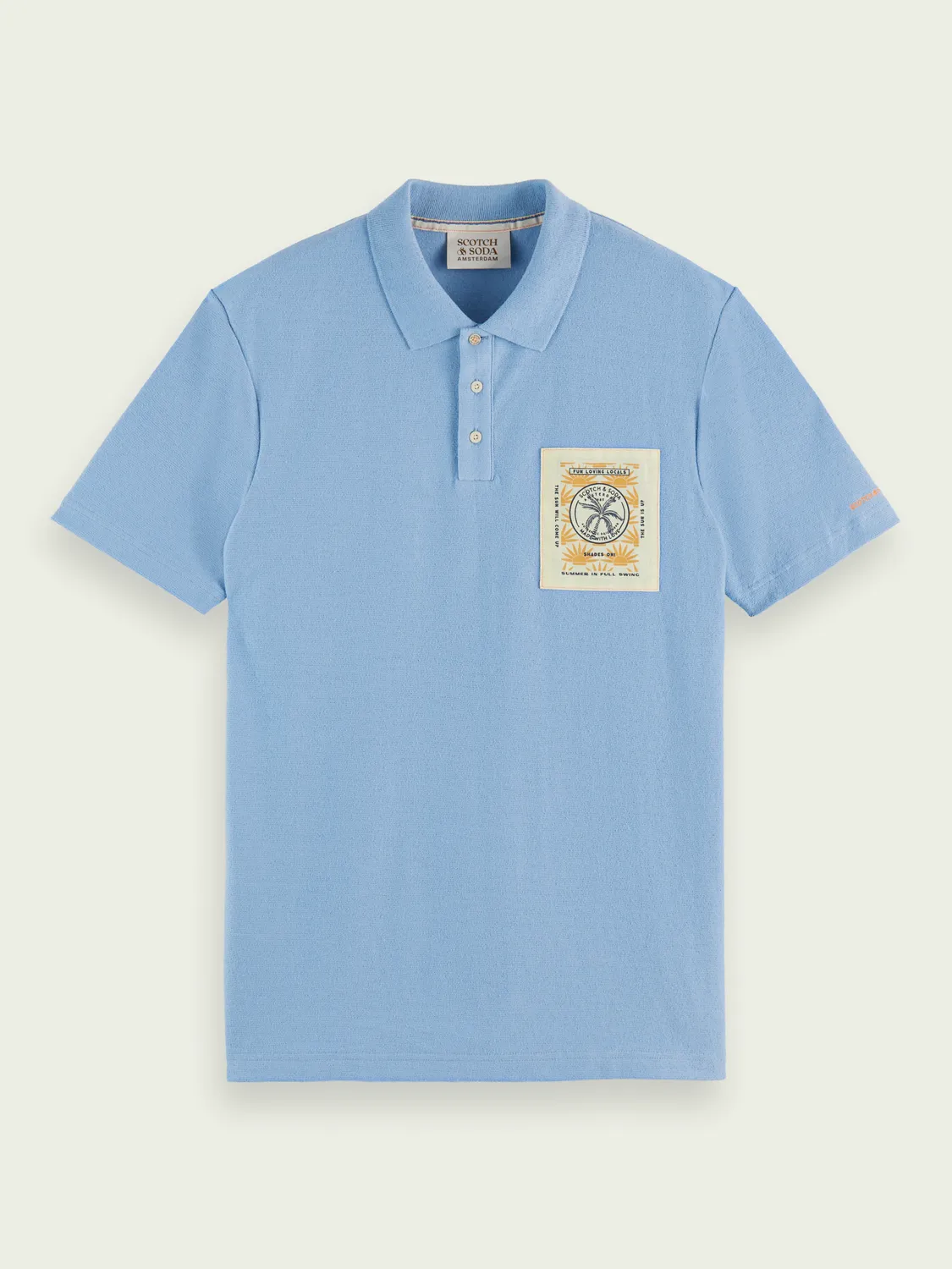 Scotch&Soda Toweling Polo In Blue (166076)