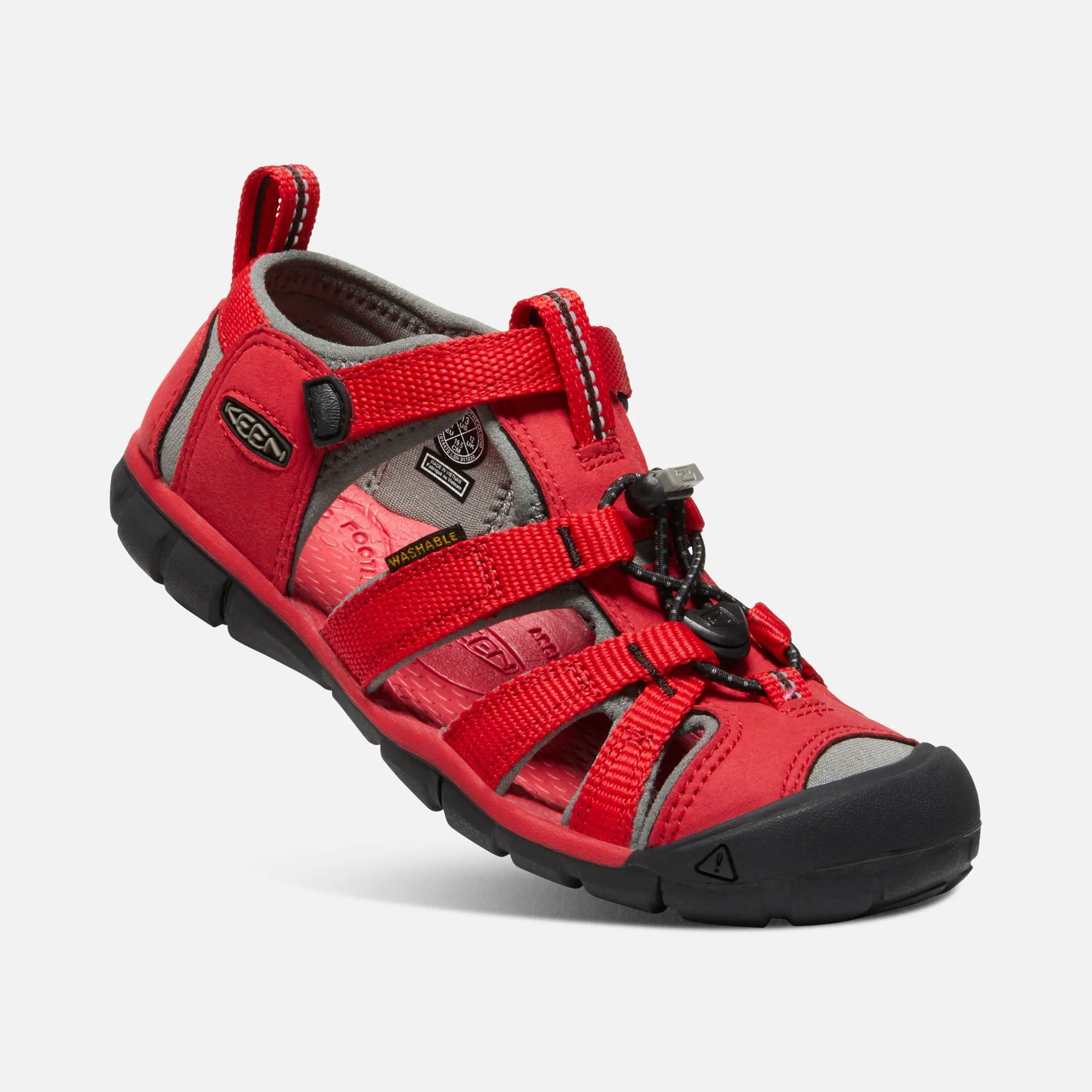 Seacamp II Kids' CNX Active Sandal - Racing Red/Gargoyle