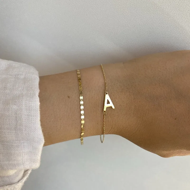 Side Initial Bracelet