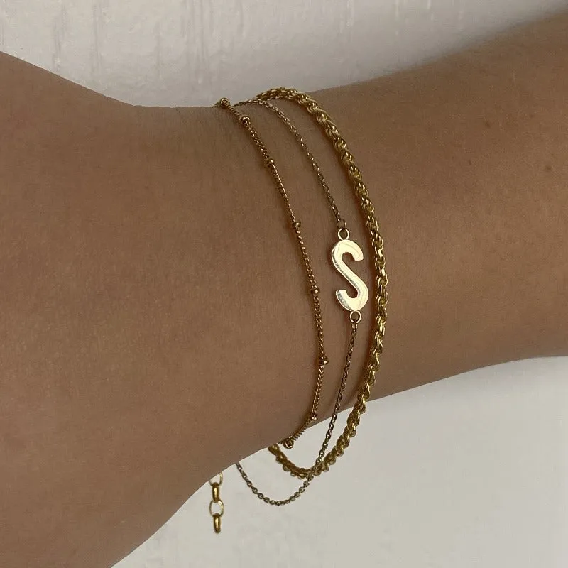 Side Initial Bracelet