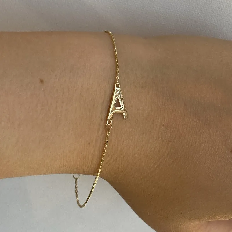 Side Initial Bracelet