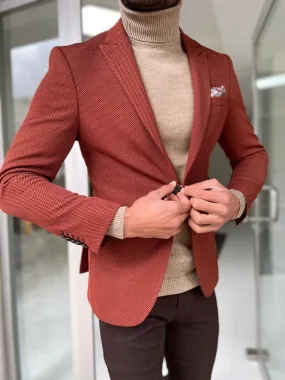 Slim Fit Self-patterned Tile wool Jacket