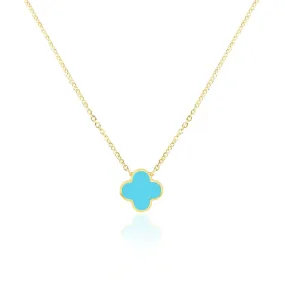 Small Turquoise Single Clover Necklace