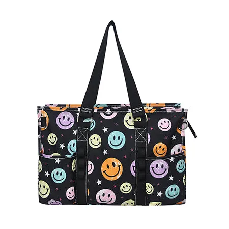 Smiley Faces NGIL Zippered Lined Caddy Organizer Tote Bag