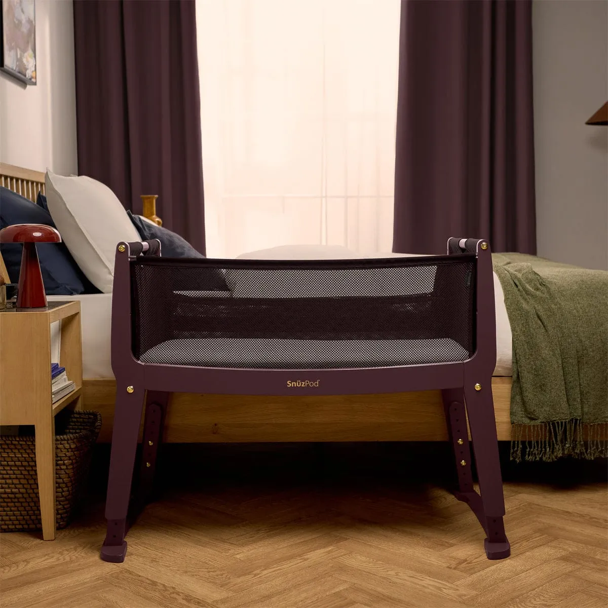 SnuzPod Studio Bedside Crib - Red