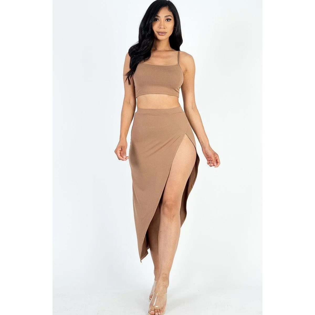 Split Thigh Maxi Skirt Set