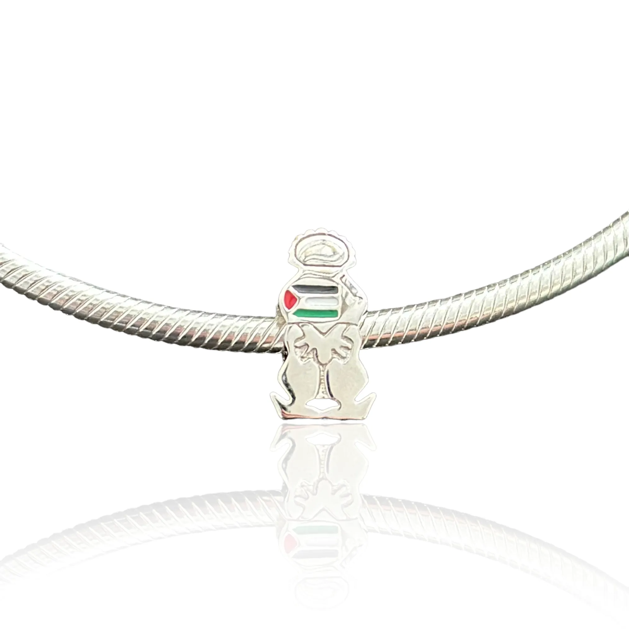 Sterling Silver Handala Palestine Flag Charm