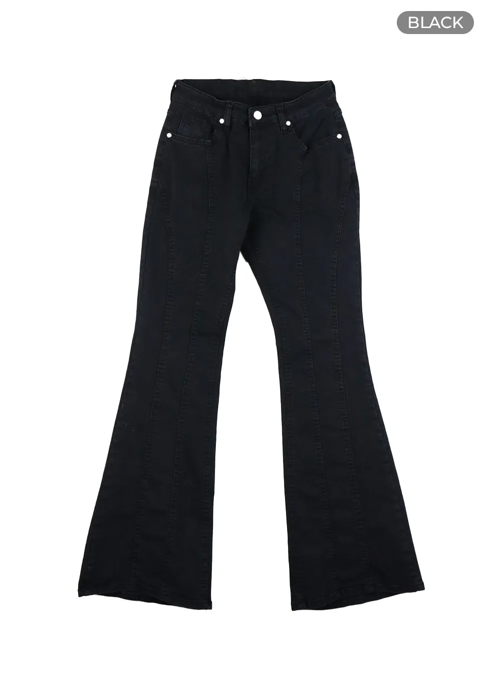 Stitched Bootcut Cotton Pants CA416