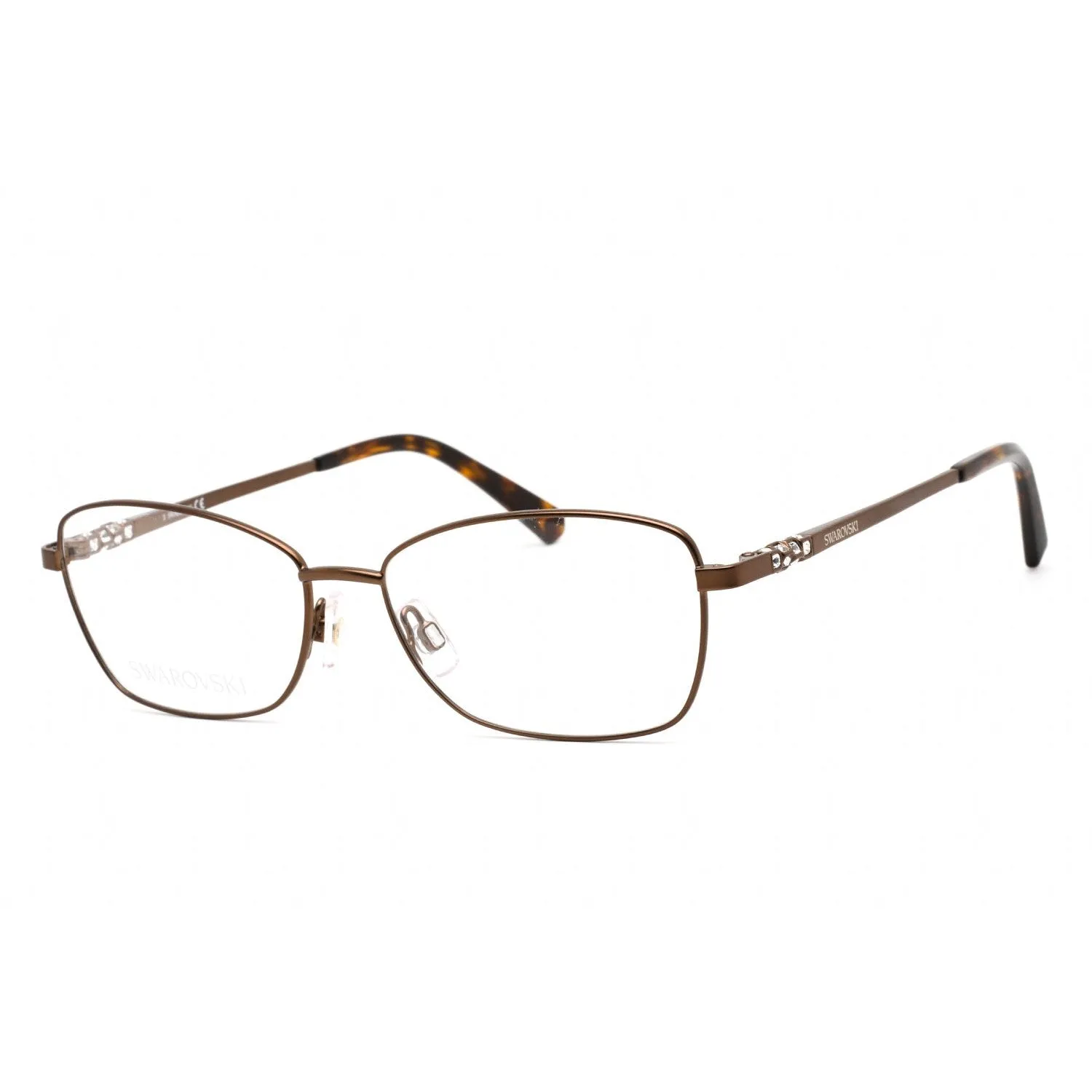 Swarovski SK5337 Eyeglasses Matte Dark Brown / Clear Lens