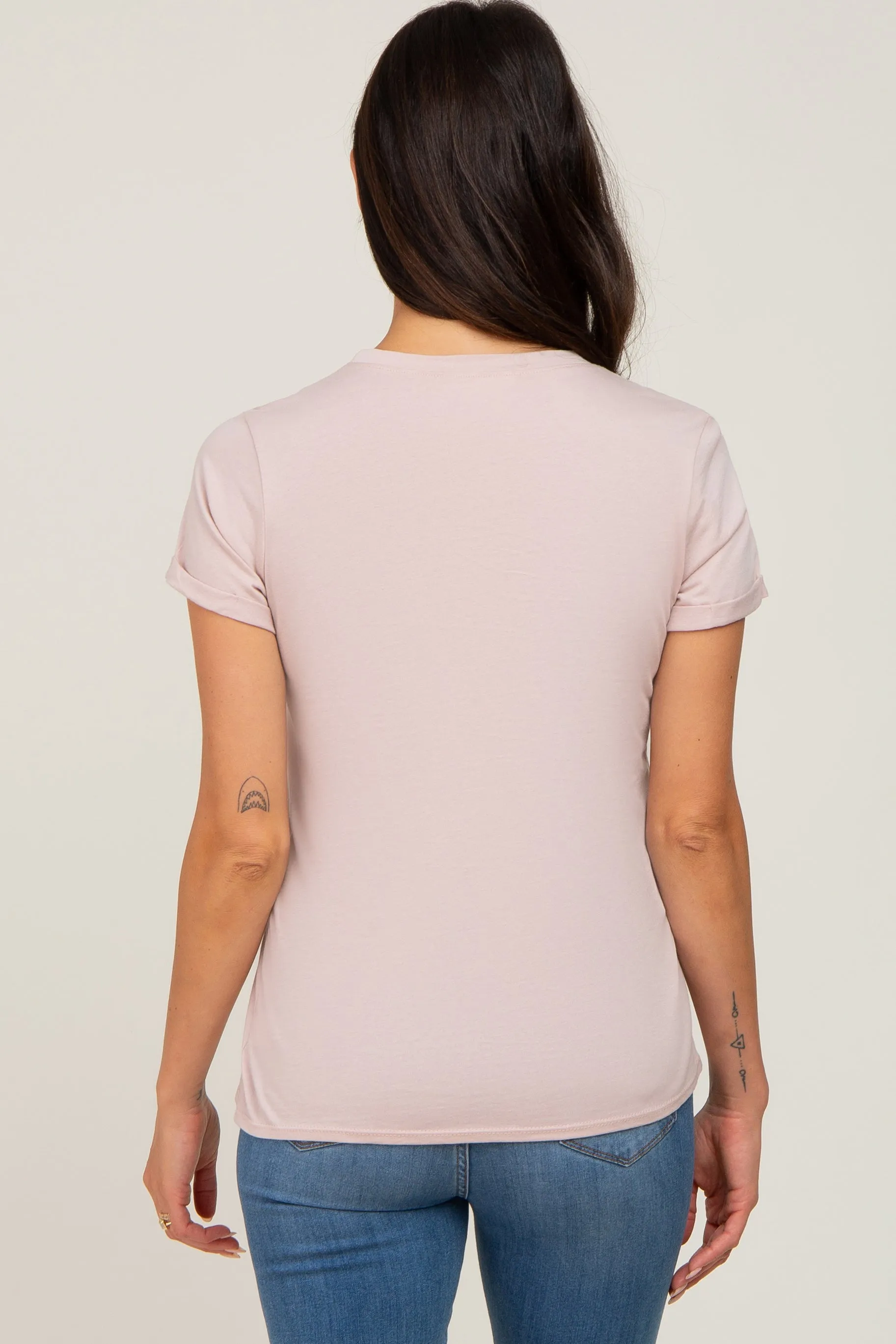 Taupe Basic Short Sleeve Top