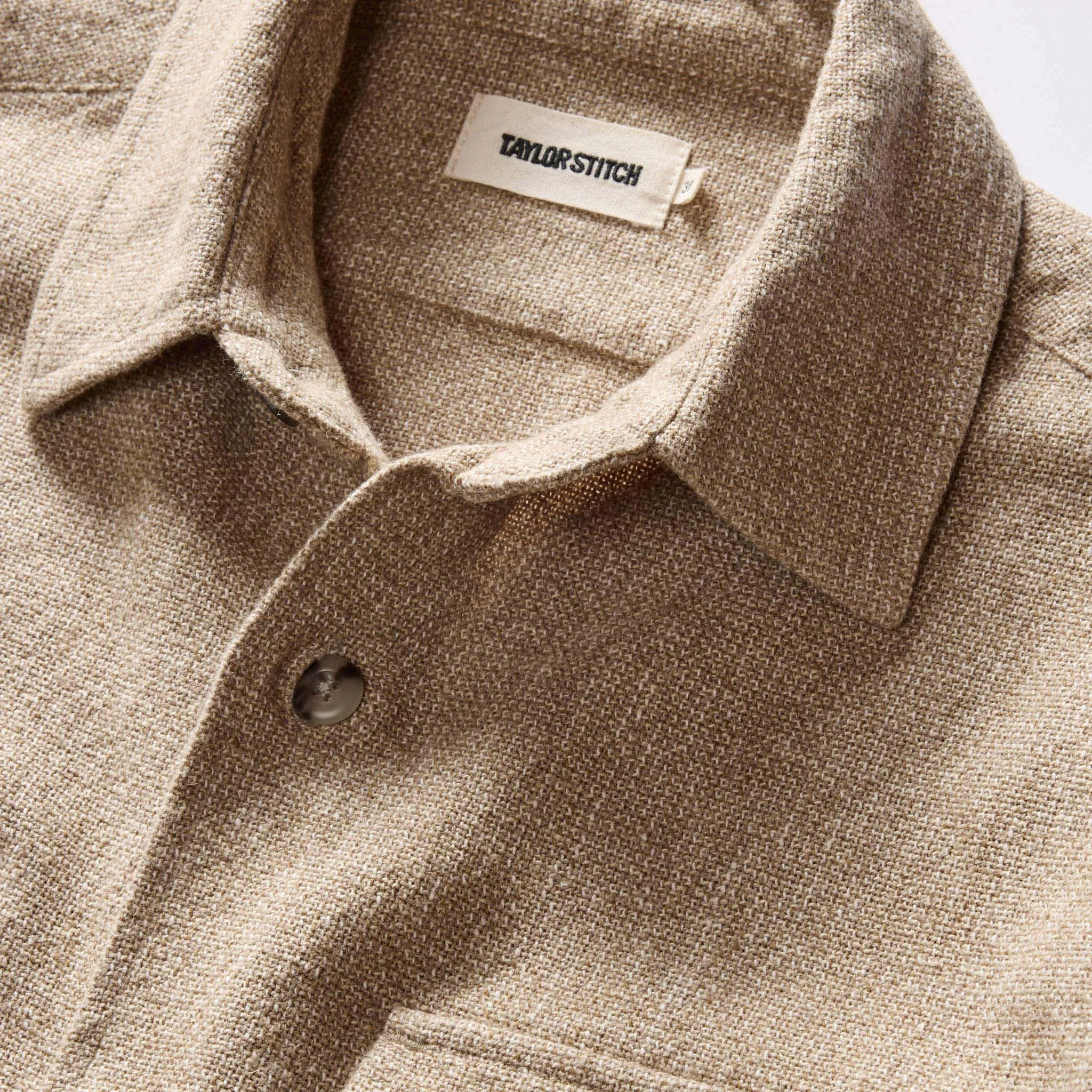 The Point Shirt in Heather Oat Linen Tweed