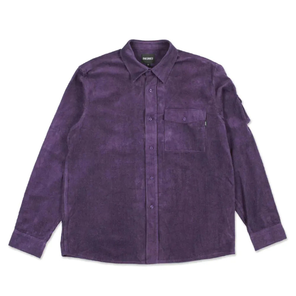 Theories Winston Corduroy Utility Shirt Eggplant