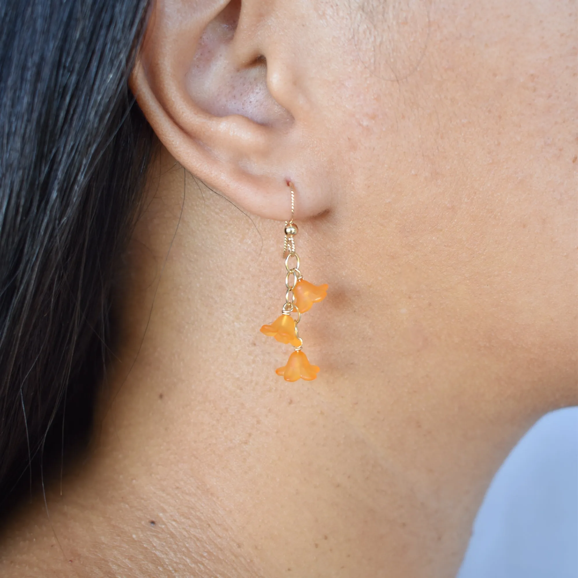 Three Cascading Puakenikeni Earrings