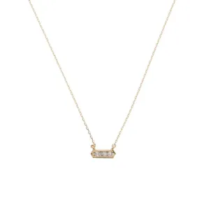 Tiny Baguette Bar Necklace