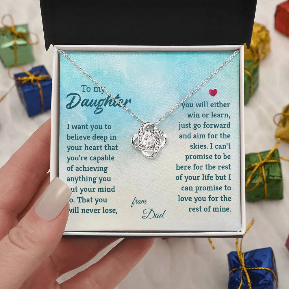 To My Daughter Necklace from Dad, I Promise to Love You for the Rest of Mine