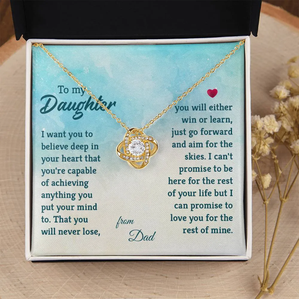 To My Daughter Necklace from Dad, I Promise to Love You for the Rest of Mine