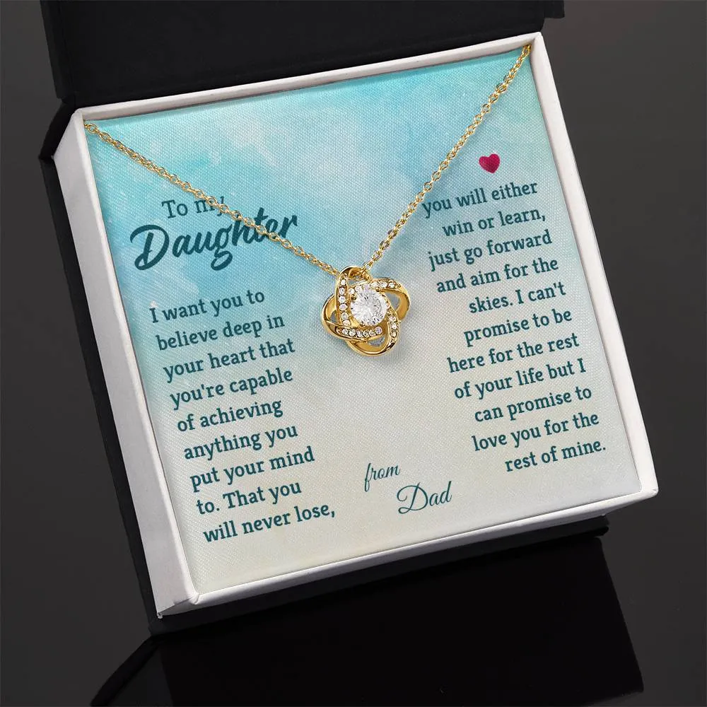 To My Daughter Necklace from Dad, I Promise to Love You for the Rest of Mine