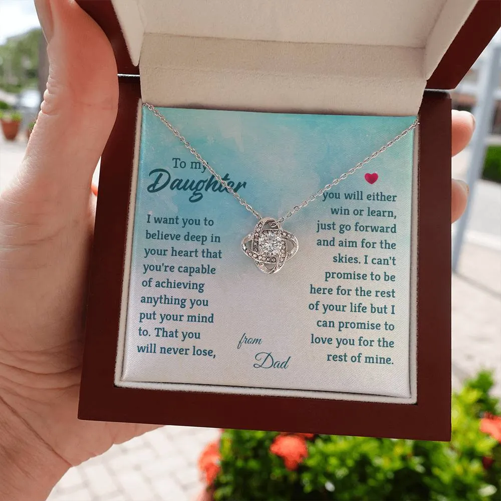 To My Daughter Necklace from Dad, I Promise to Love You for the Rest of Mine