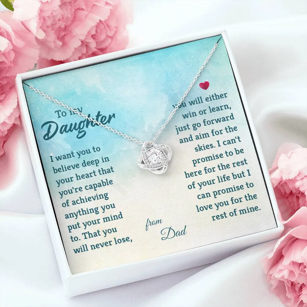 To My Daughter Necklace from Dad, I Promise to Love You for the Rest of Mine