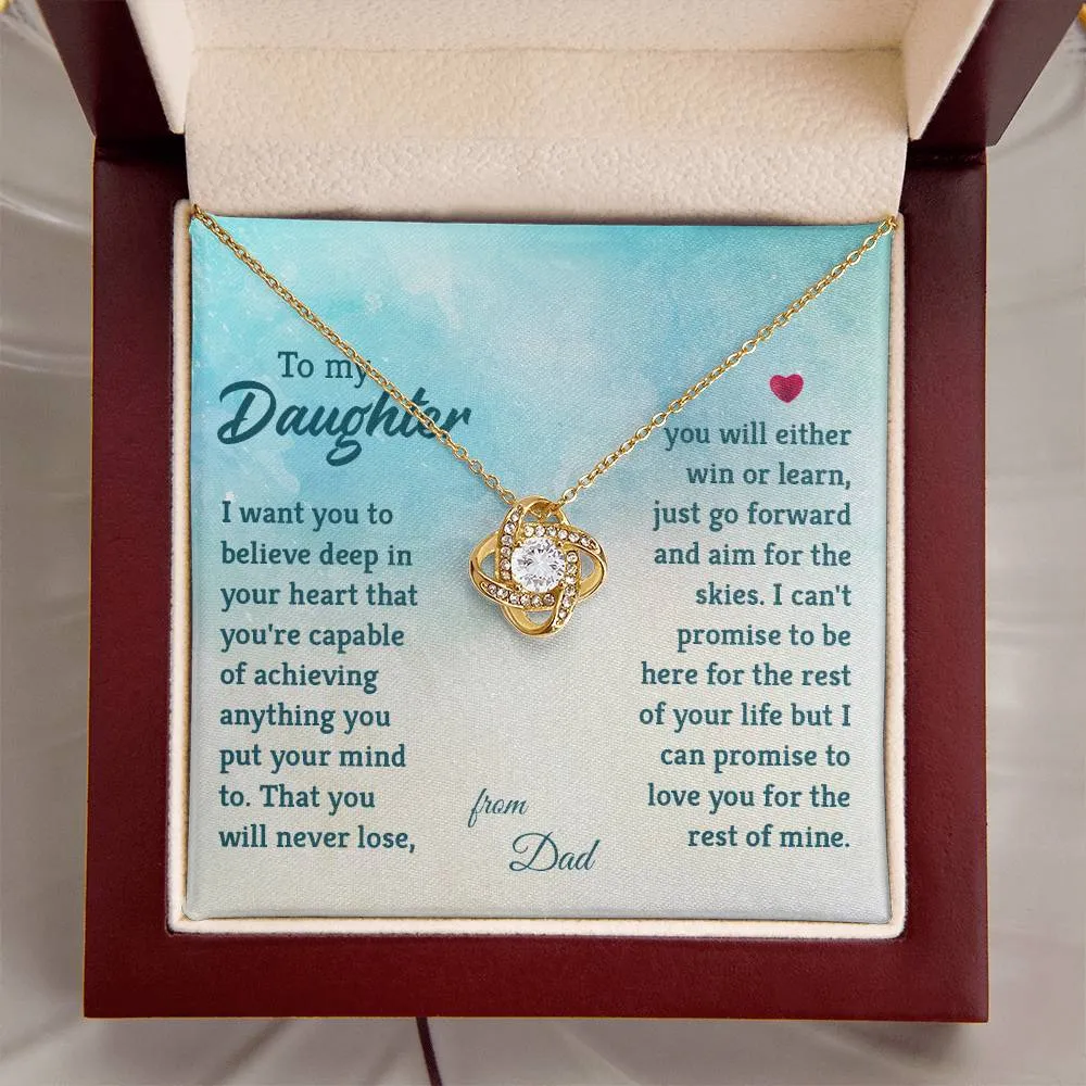 To My Daughter Necklace from Dad, I Promise to Love You for the Rest of Mine