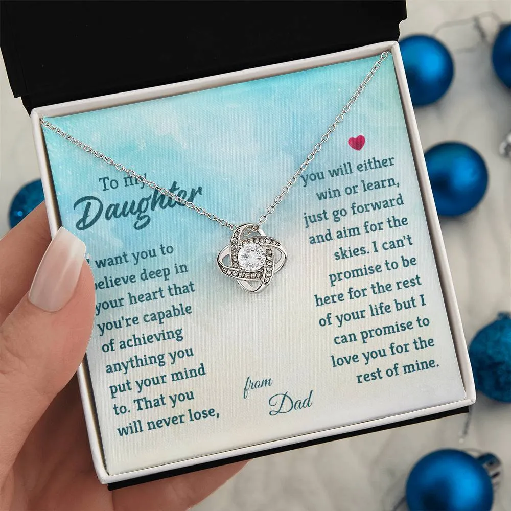 To My Daughter Necklace from Dad, I Promise to Love You for the Rest of Mine