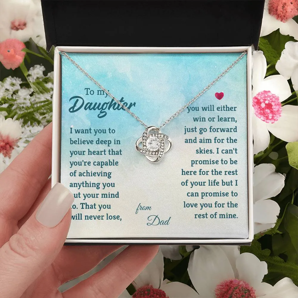 To My Daughter Necklace from Dad, I Promise to Love You for the Rest of Mine