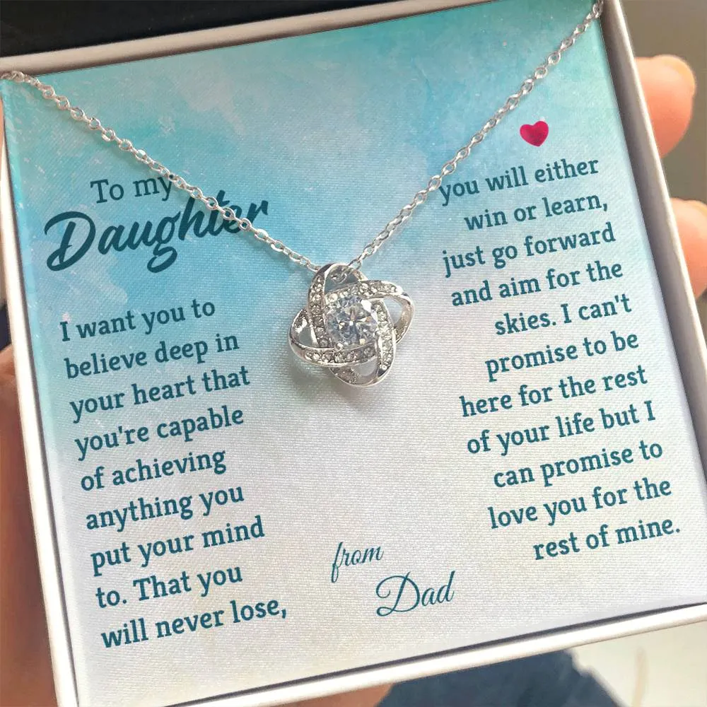 To My Daughter Necklace from Dad, I Promise to Love You for the Rest of Mine