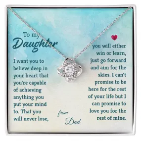 To My Daughter Necklace from Dad, I Promise to Love You for the Rest of Mine