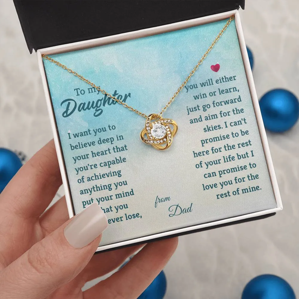 To My Daughter Necklace from Dad, I Promise to Love You for the Rest of Mine