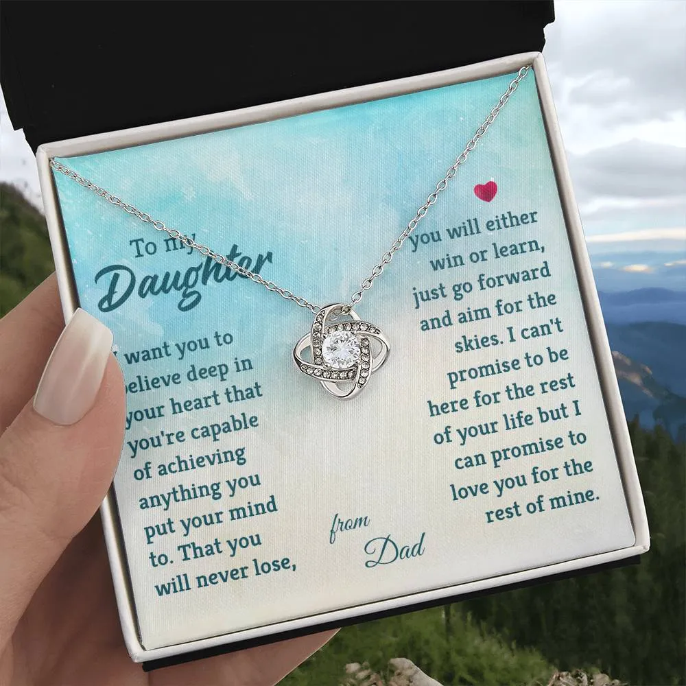 To My Daughter Necklace from Dad, I Promise to Love You for the Rest of Mine