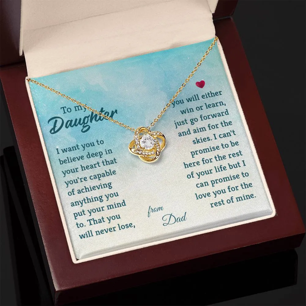 To My Daughter Necklace from Dad, I Promise to Love You for the Rest of Mine