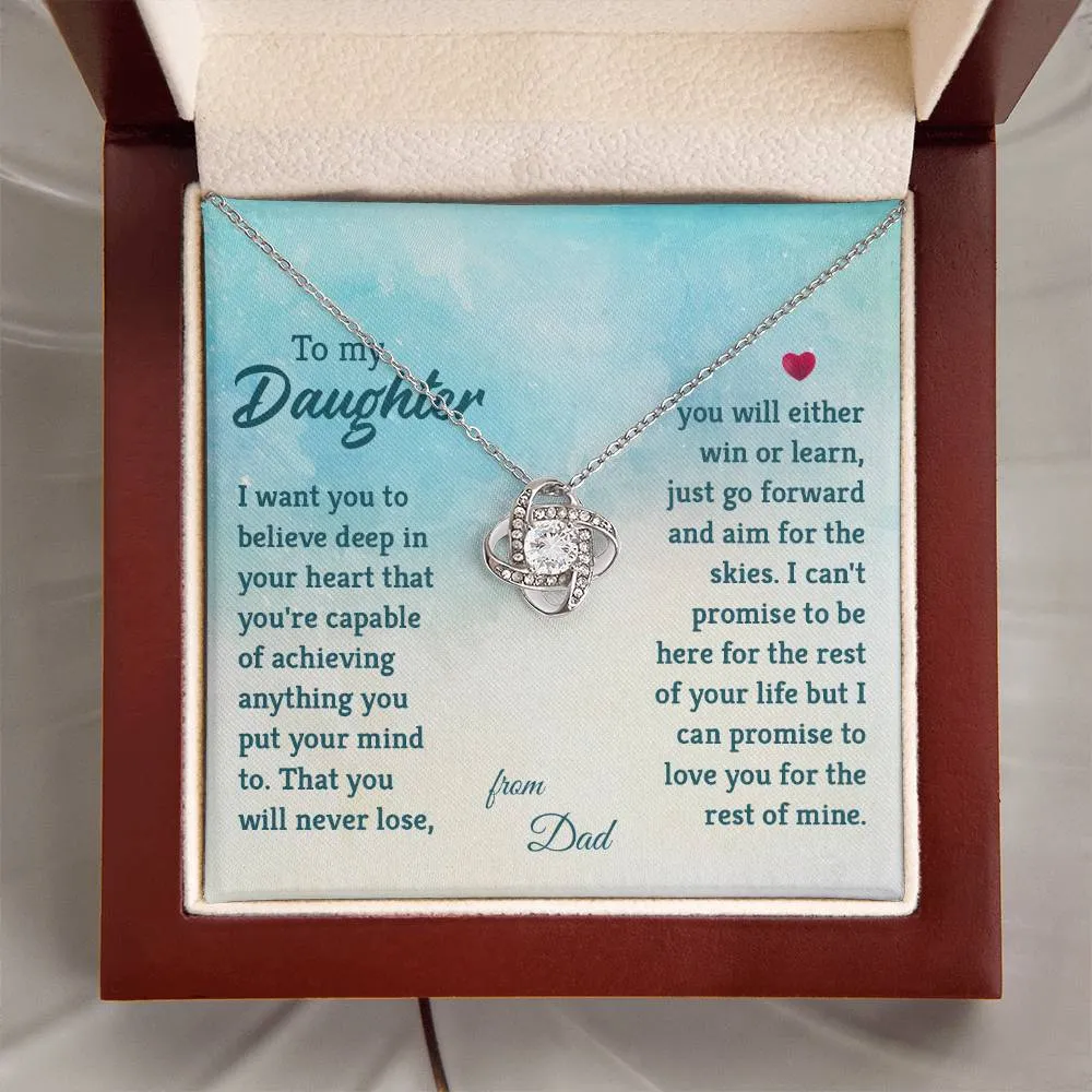 To My Daughter Necklace from Dad, I Promise to Love You for the Rest of Mine