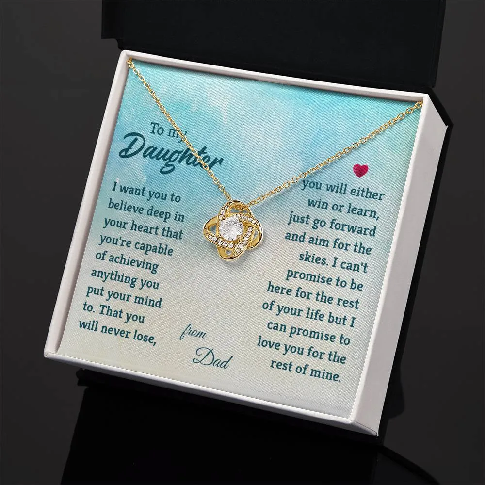 To My Daughter Necklace from Dad, I Promise to Love You for the Rest of Mine