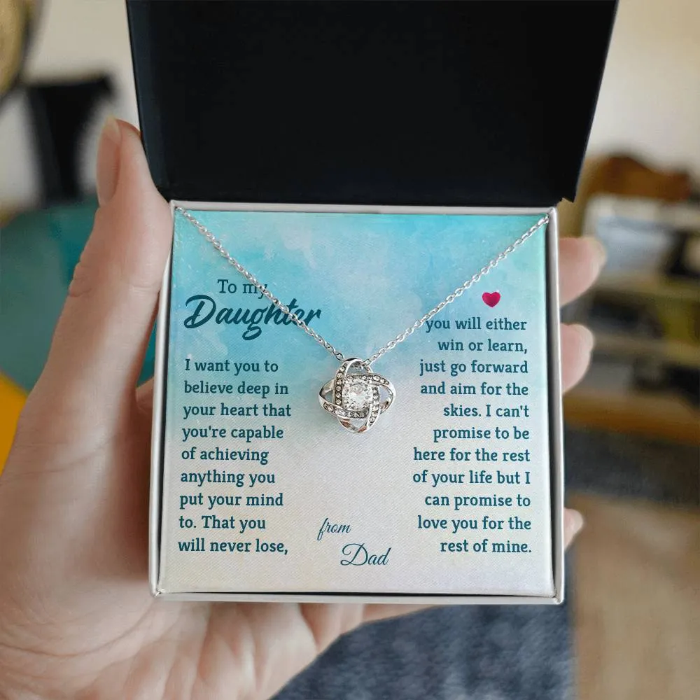 To My Daughter Necklace from Dad, I Promise to Love You for the Rest of Mine