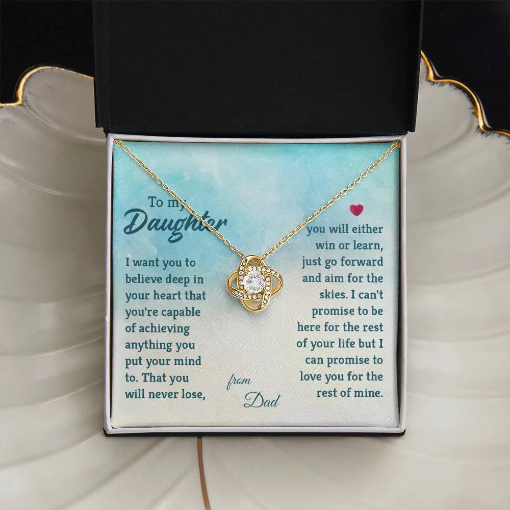 To My Daughter Necklace from Dad, I Promise to Love You for the Rest of Mine