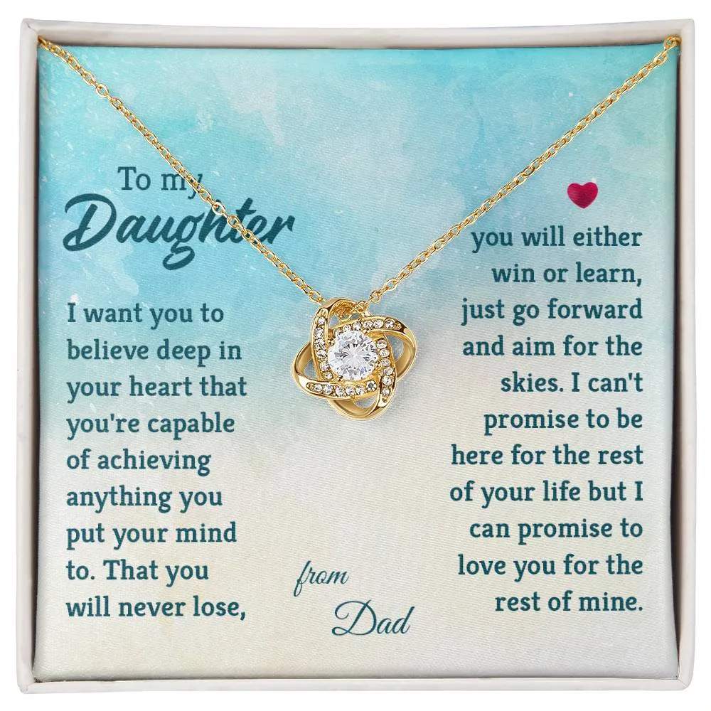 To My Daughter Necklace from Dad, I Promise to Love You for the Rest of Mine