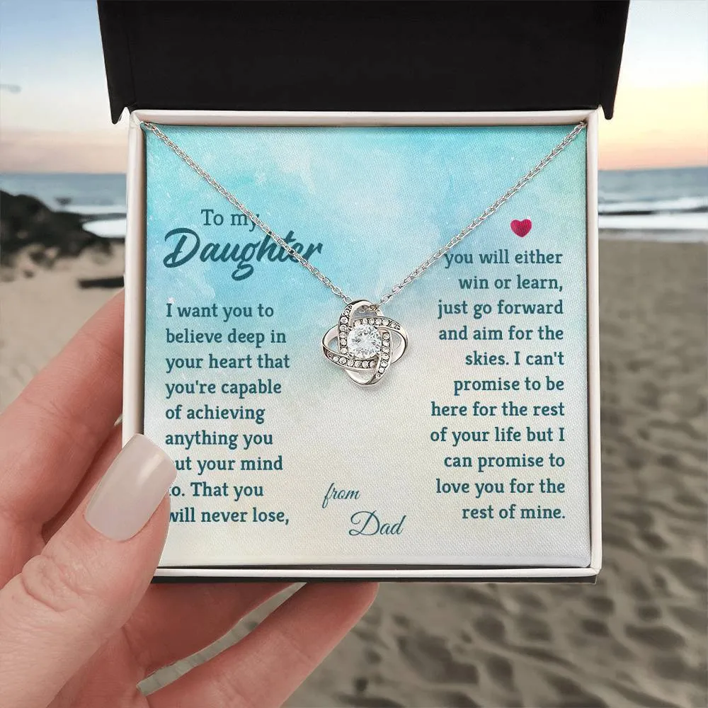 To My Daughter Necklace from Dad, I Promise to Love You for the Rest of Mine