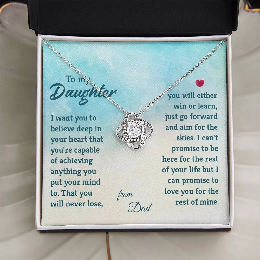 To My Daughter Necklace from Dad, I Promise to Love You for the Rest of Mine