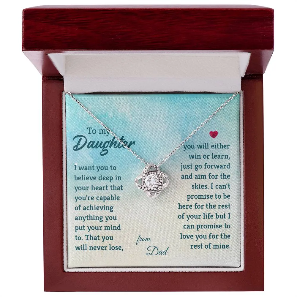 To My Daughter Necklace from Dad, I Promise to Love You for the Rest of Mine