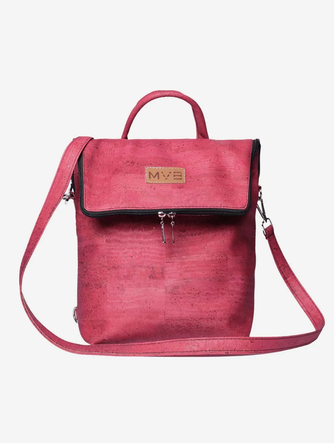 Trio Cork Vegan Backpack | Pink