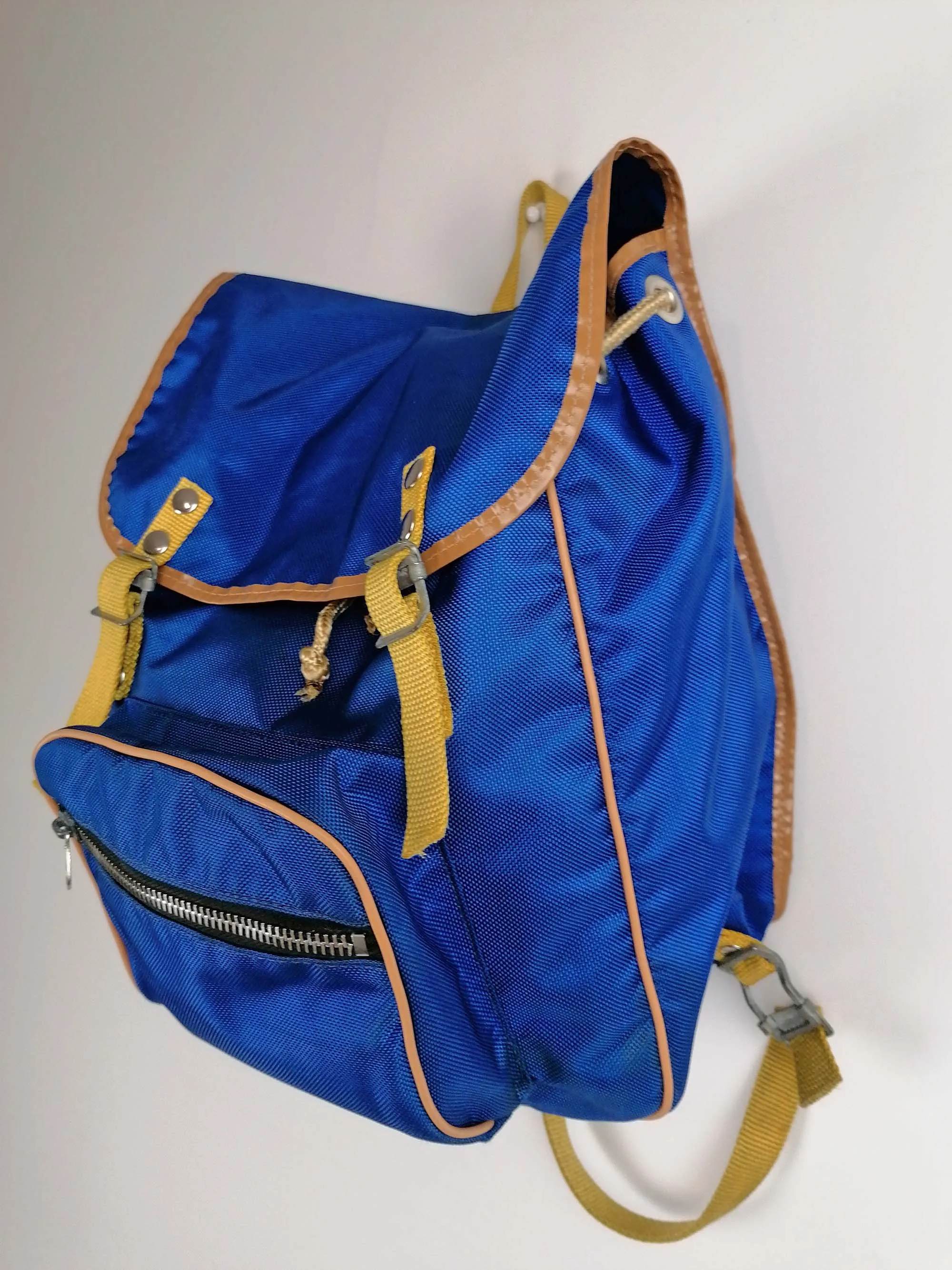 Vintage 70's Blue Nylon Small Backpack Rucksack